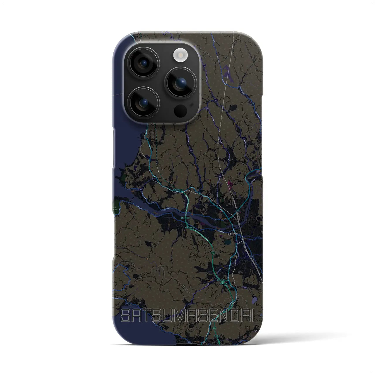【薩摩川内(鹿児島県)】地図柄iPhoneケース(バックカバータイプ)