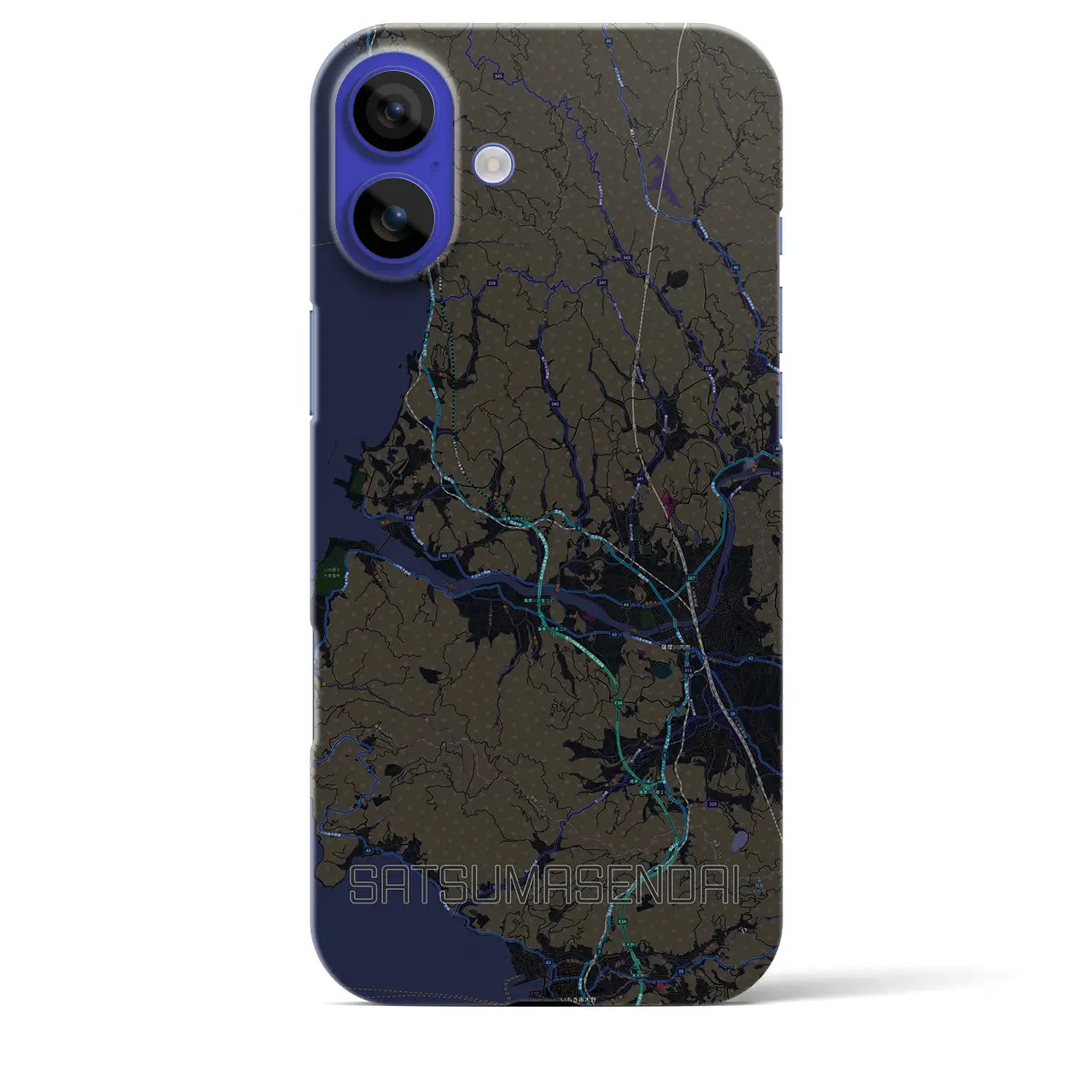 【薩摩川内(鹿児島県)】地図柄iPhoneケース(バックカバータイプ)