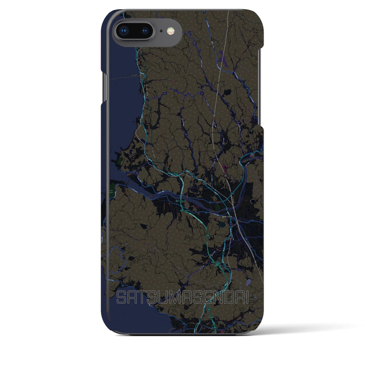 【薩摩川内(鹿児島県)】地図柄iPhoneケース(バックカバータイプ)