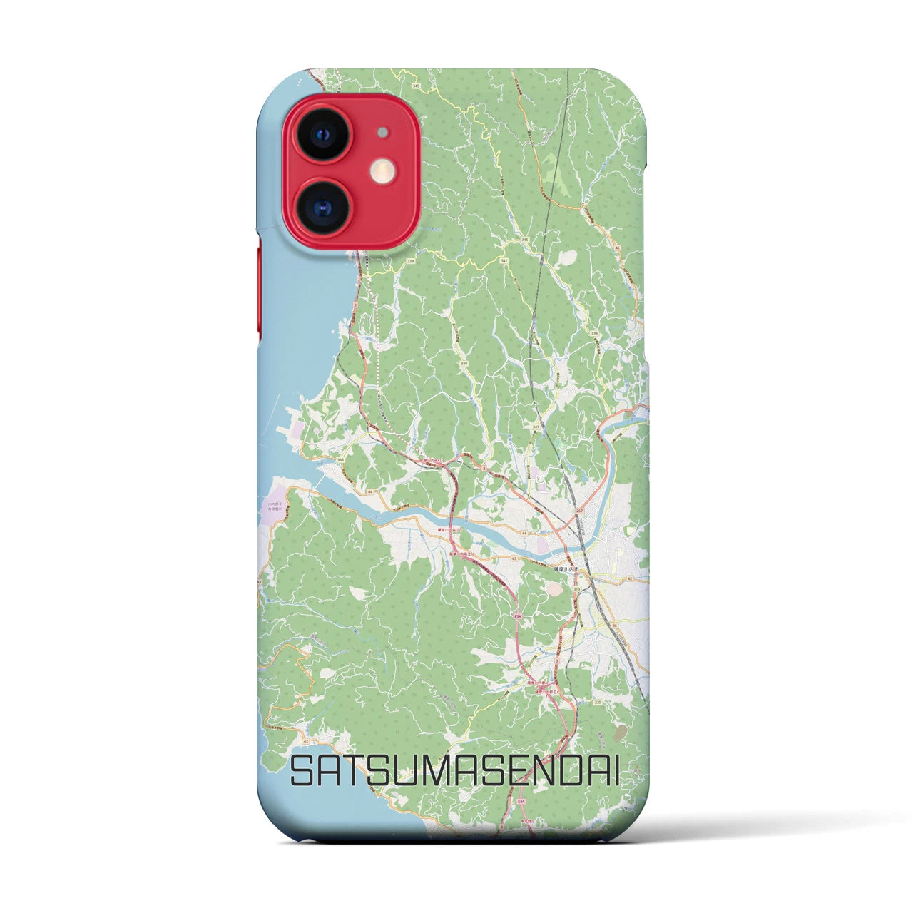 【薩摩川内(鹿児島県)】地図柄iPhoneケース(バックカバータイプ)