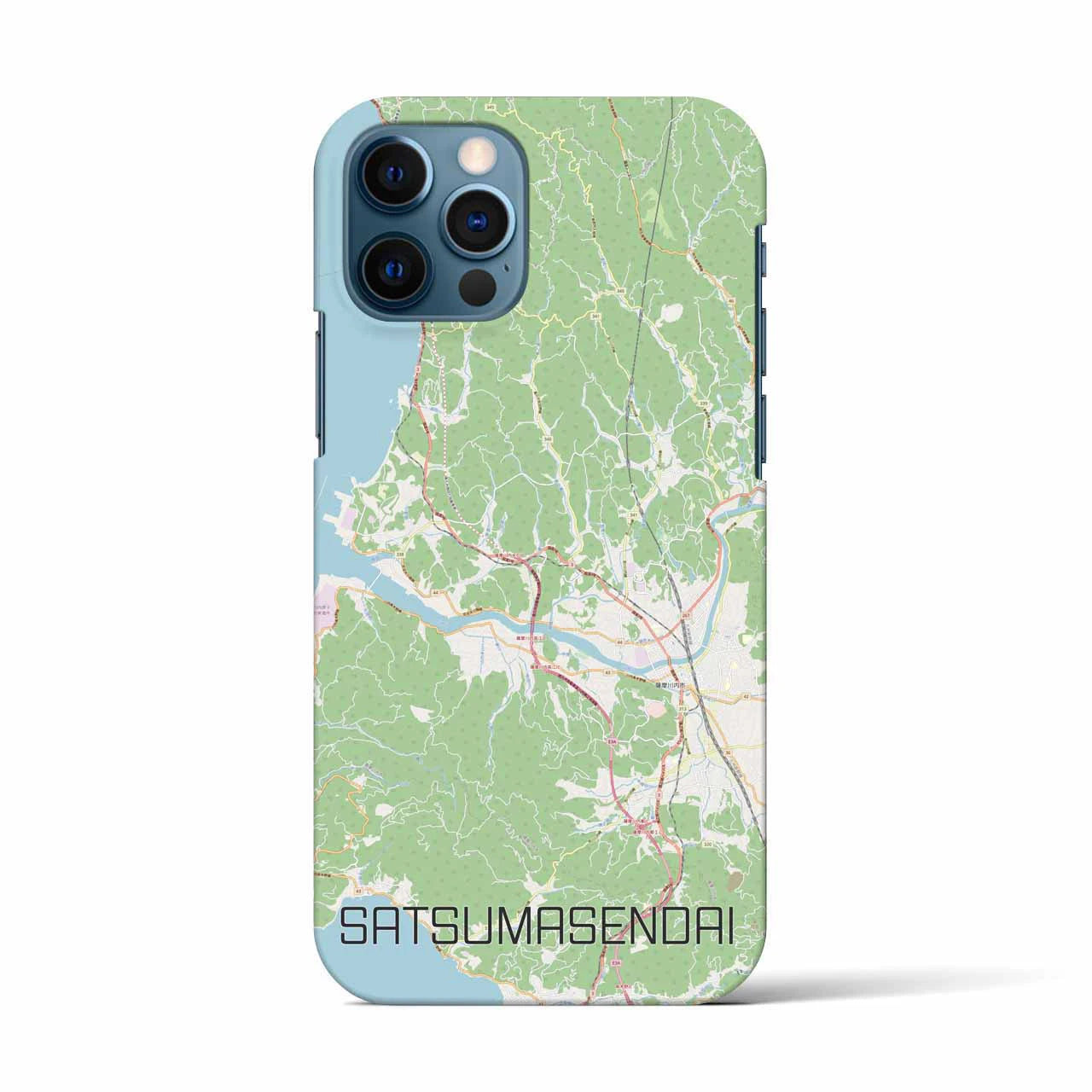 【薩摩川内(鹿児島県)】地図柄iPhoneケース(バックカバータイプ)