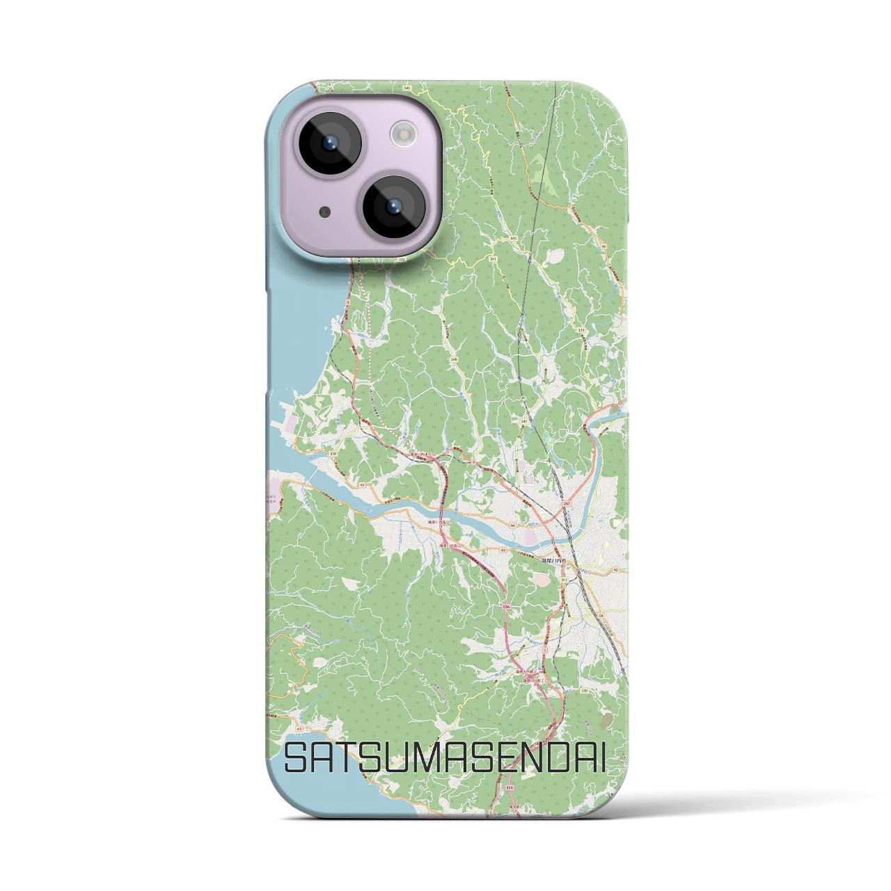 【薩摩川内(鹿児島県)】地図柄iPhoneケース(バックカバータイプ)