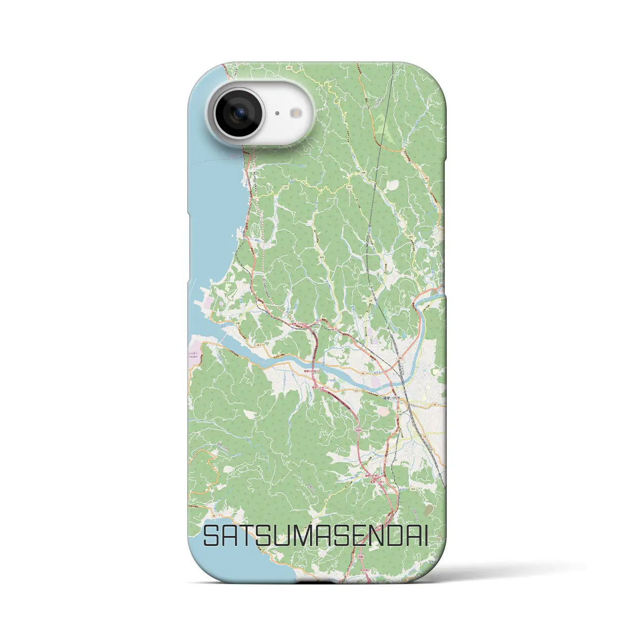 【薩摩川内(鹿児島県)】地図柄iPhoneケース(バックカバータイプ)