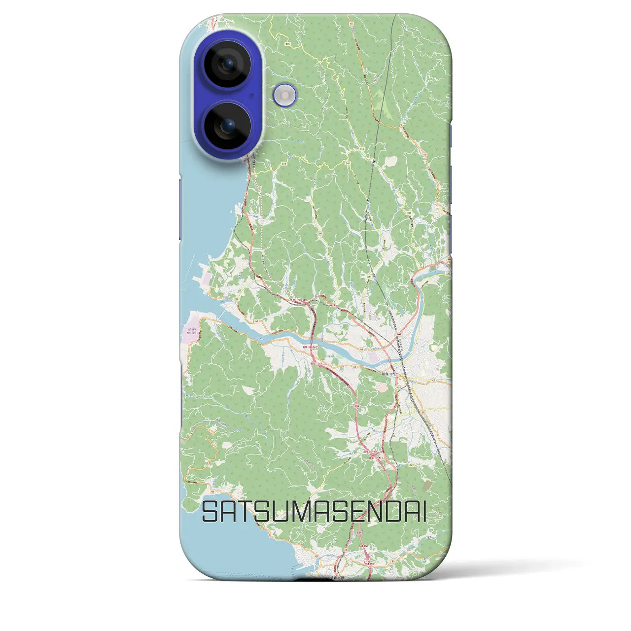 【薩摩川内(鹿児島県)】地図柄iPhoneケース(バックカバータイプ)ナチュラル・iPhone 16 Pro Max 用
