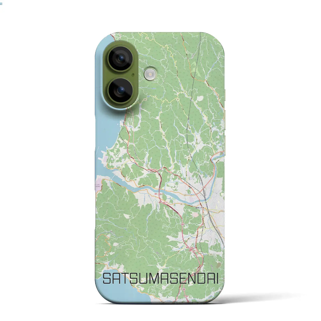 【薩摩川内(鹿児島県)】地図柄iPhoneケース(バックカバータイプ)ナチュラル・iPhone 17 Pro Max 用