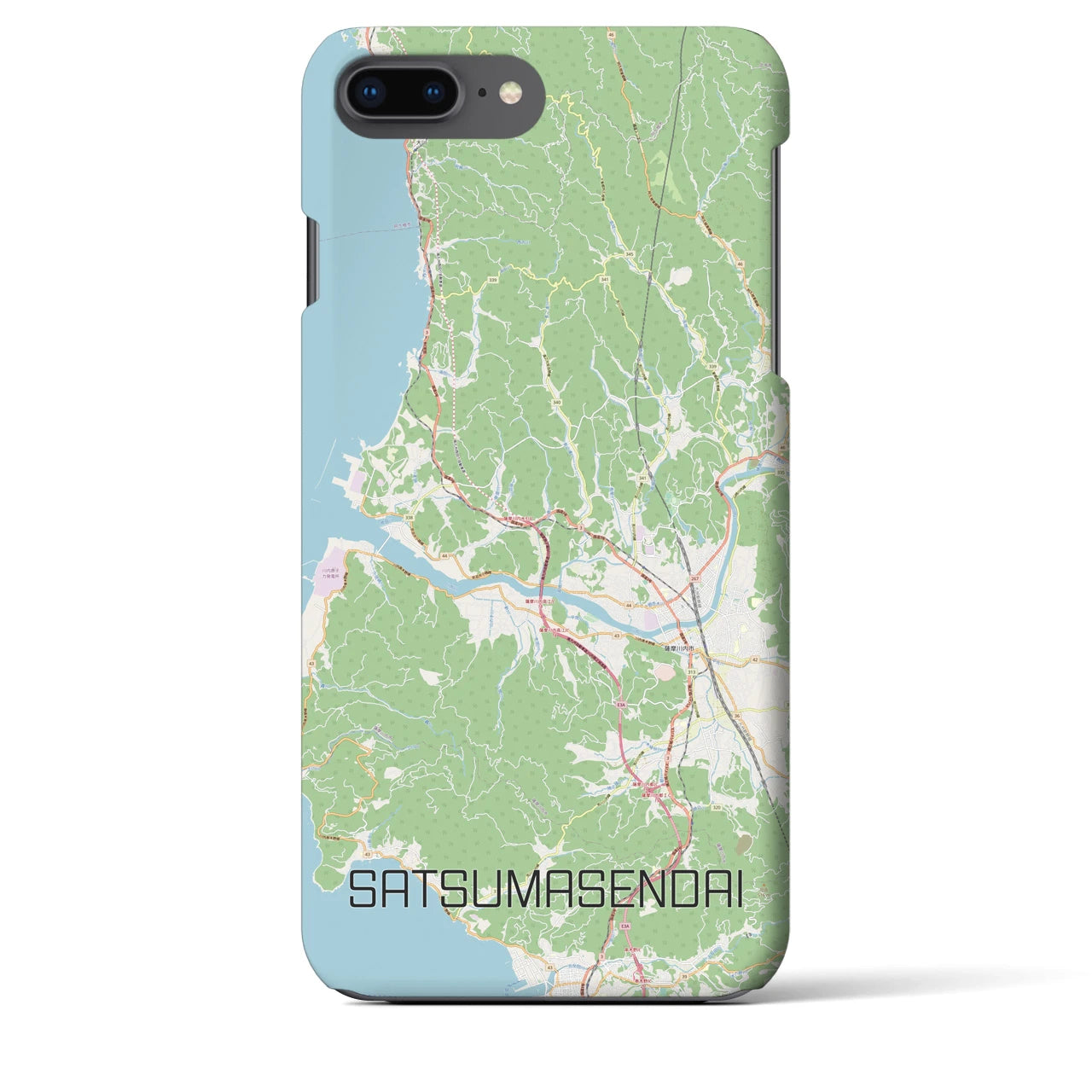 【薩摩川内(鹿児島県)】地図柄iPhoneケース(バックカバータイプ)