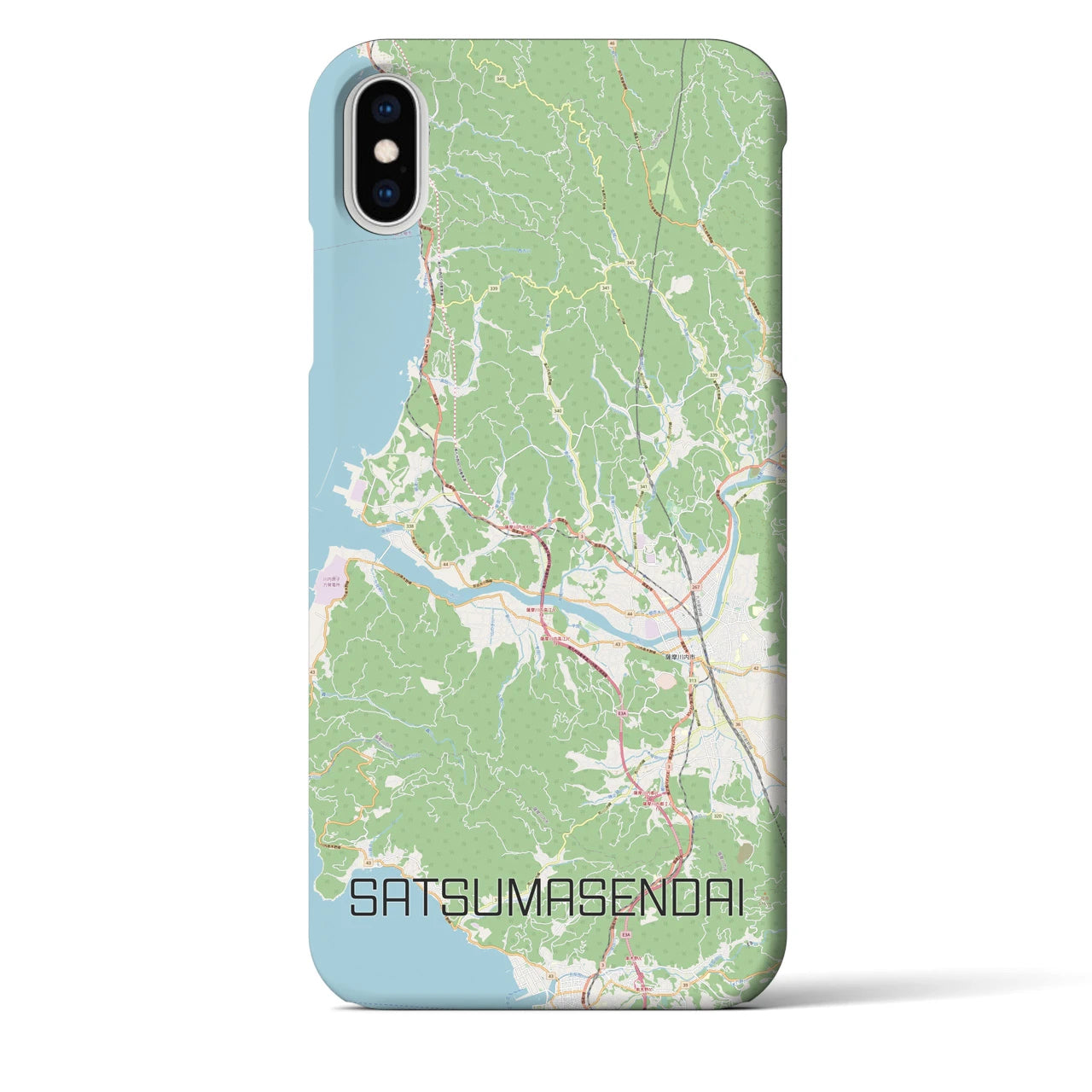 【薩摩川内(鹿児島県)】地図柄iPhoneケース(バックカバータイプ)