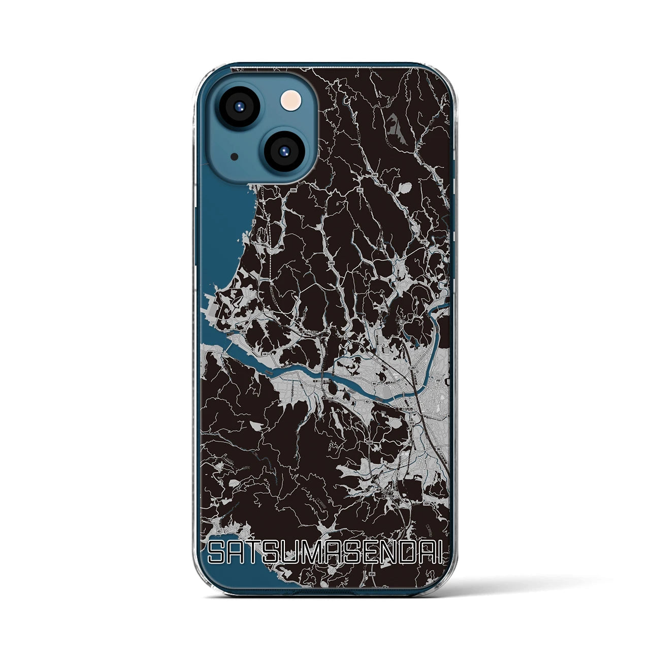 【薩摩川内(鹿児島県)】地図柄iPhoneケース(クリアタイプ)