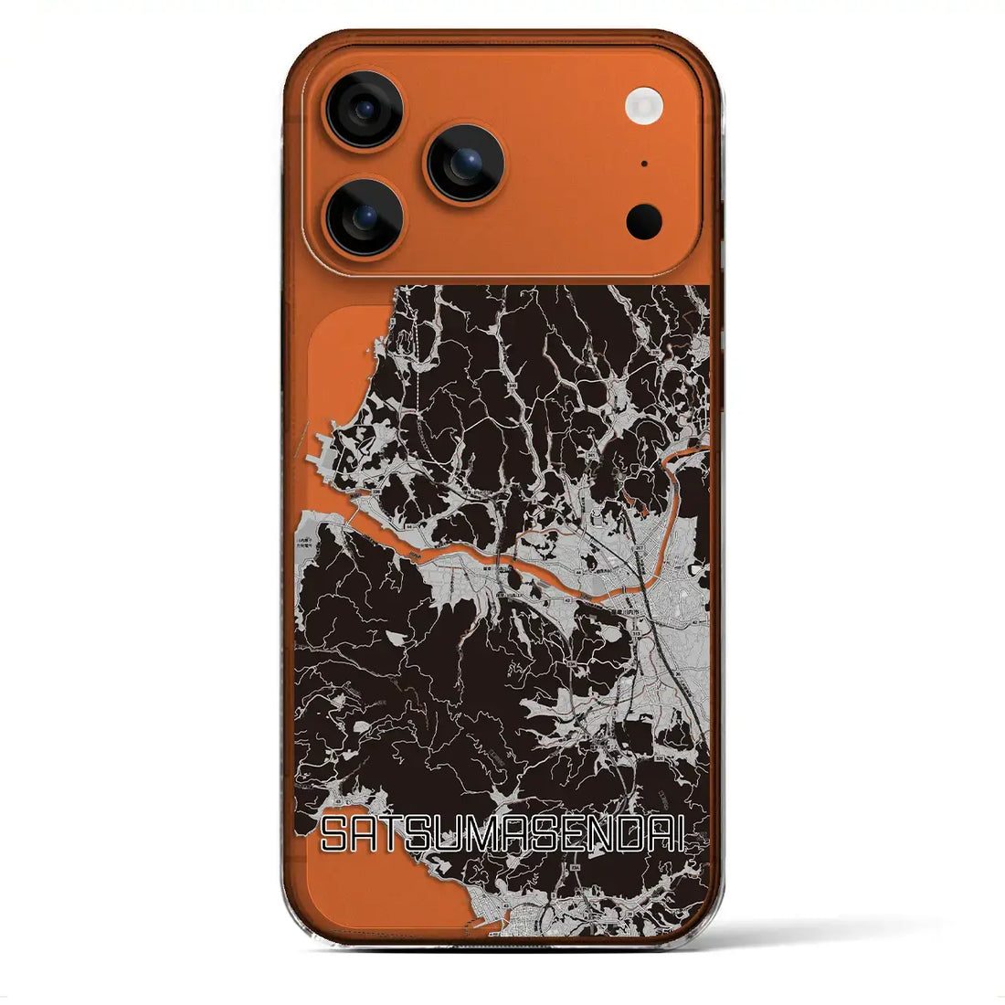 【薩摩川内(鹿児島県)】地図柄iPhoneケース(クリアタイプ)