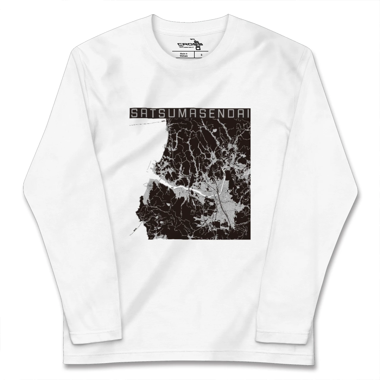 【薩摩川内(鹿児島県)】地図柄ロングスリーブTシャツ