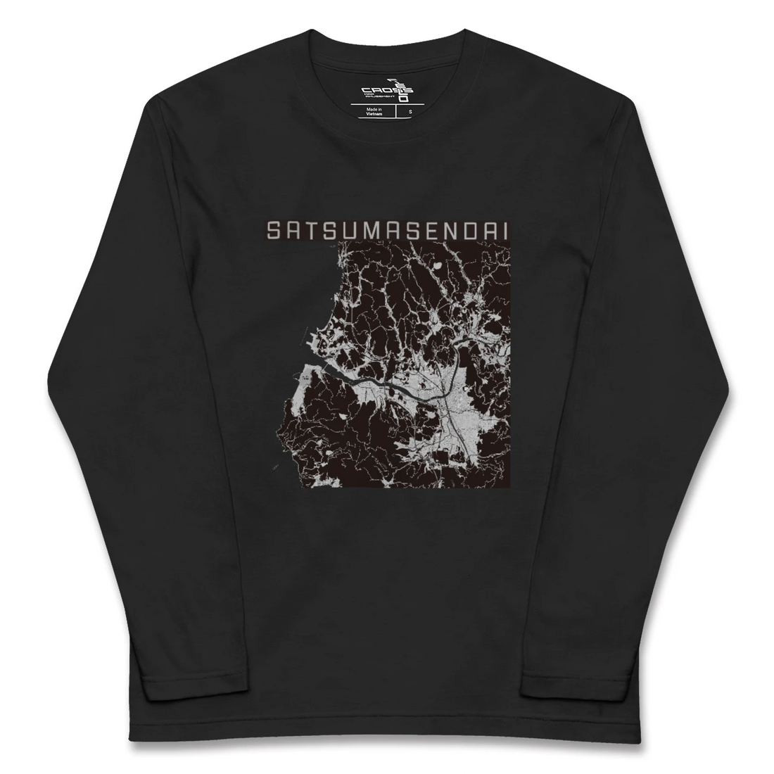 【薩摩川内(鹿児島県)】地図柄ロングスリーブTシャツ