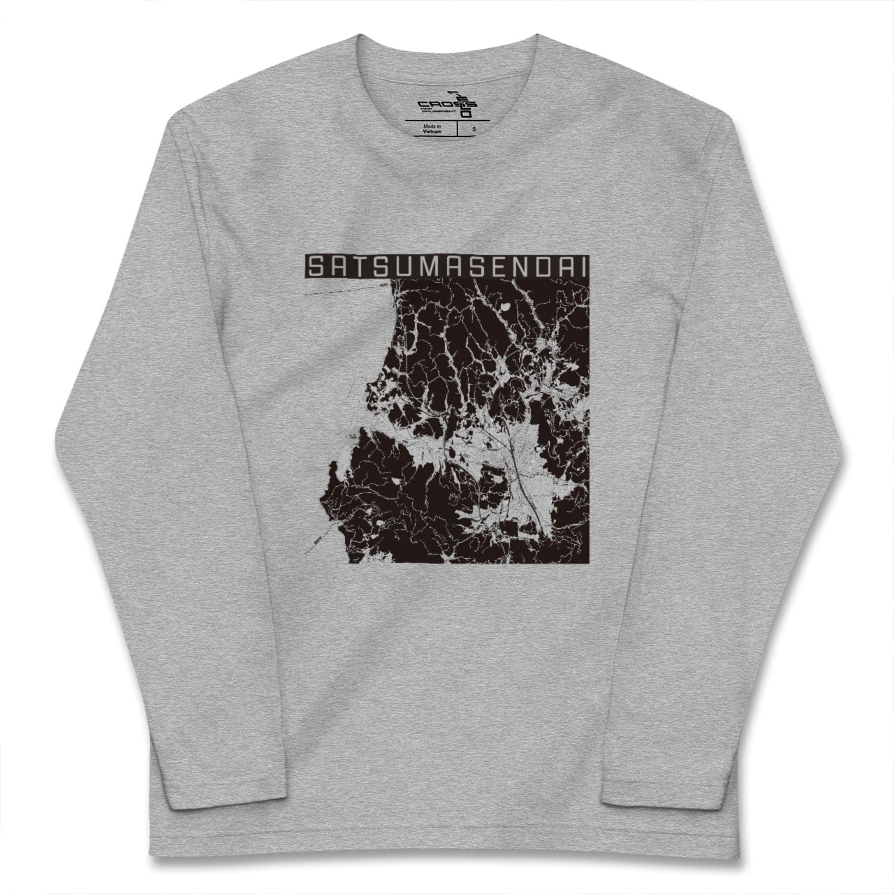 【薩摩川内(鹿児島県)】地図柄ロングスリーブTシャツ