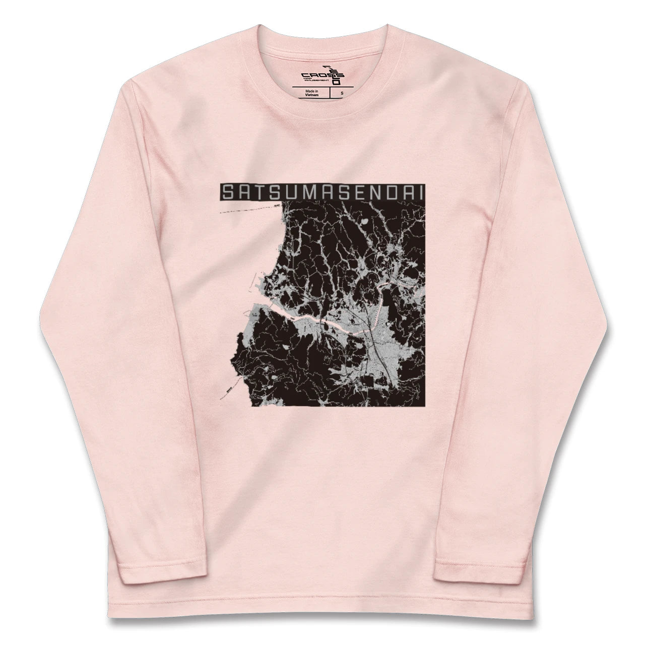 【薩摩川内(鹿児島県)】地図柄ロングスリーブTシャツ