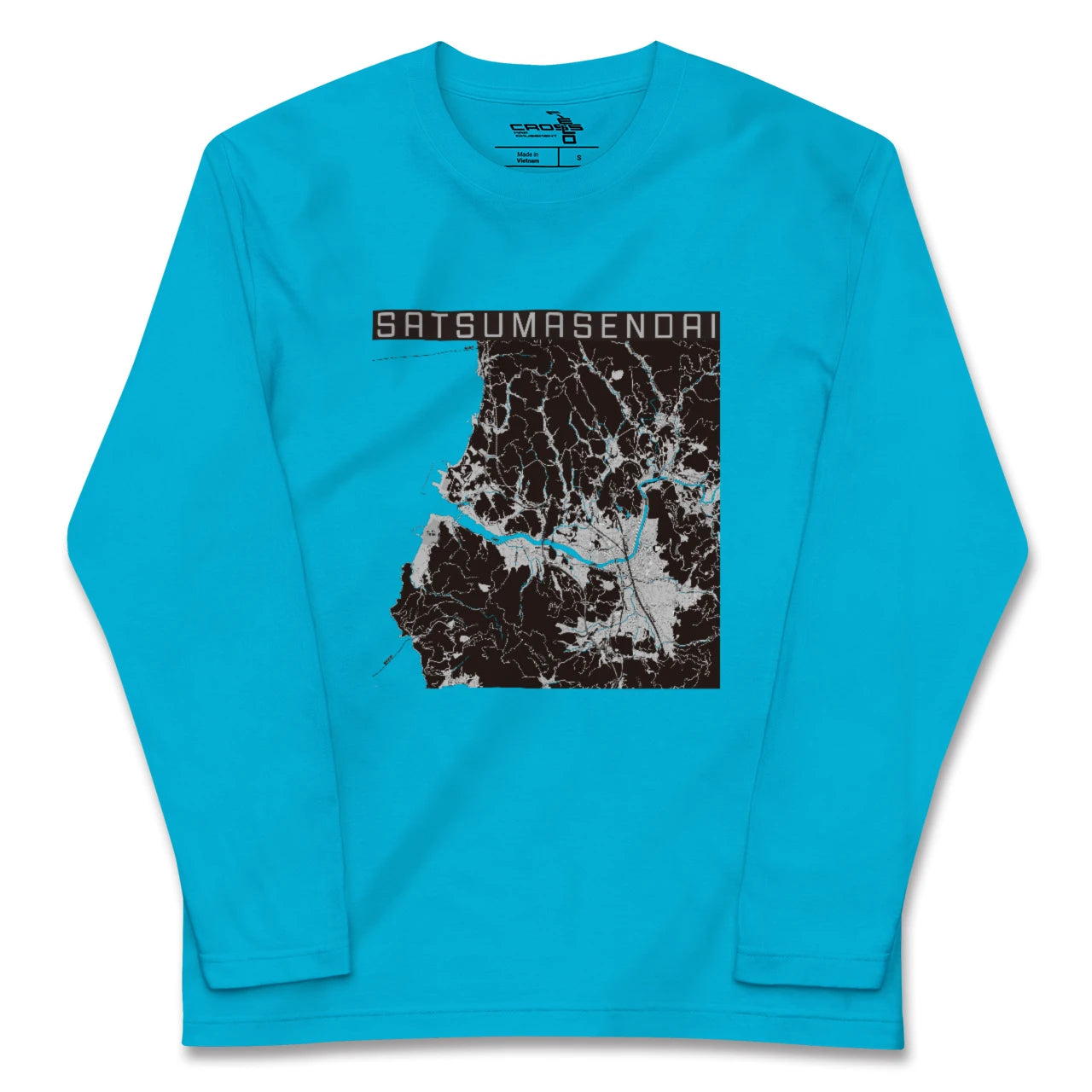 【薩摩川内(鹿児島県)】地図柄ロングスリーブTシャツ