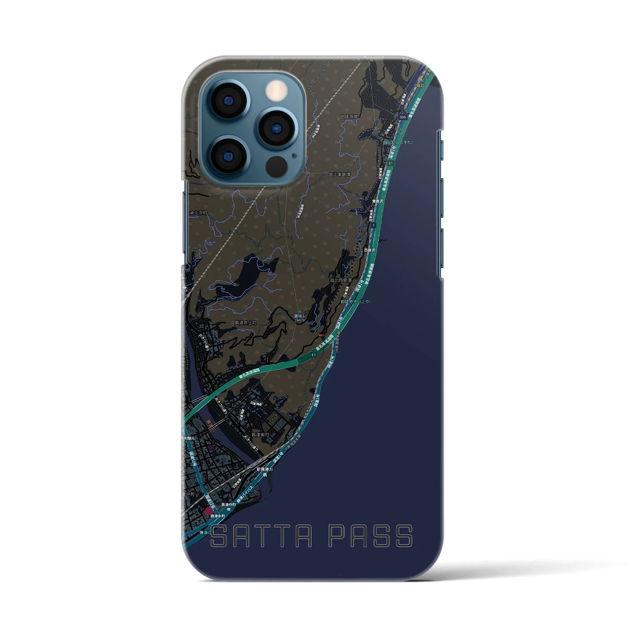 【薩埵峠(静岡県)】地図柄iPhoneケース(バックカバータイプ)