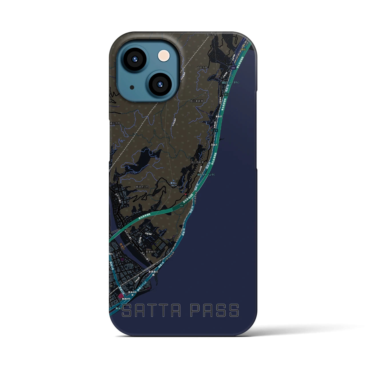 【薩埵峠(静岡県)】地図柄iPhoneケース(バックカバータイプ)