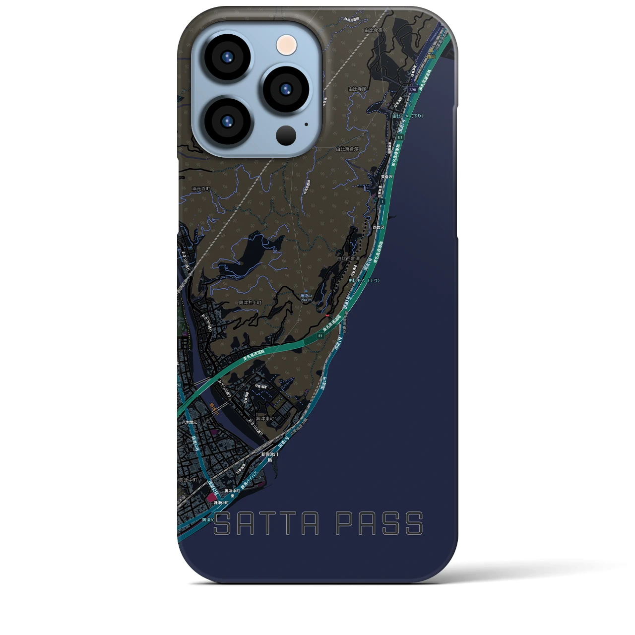 【薩埵峠(静岡県)】地図柄iPhoneケース(バックカバータイプ)