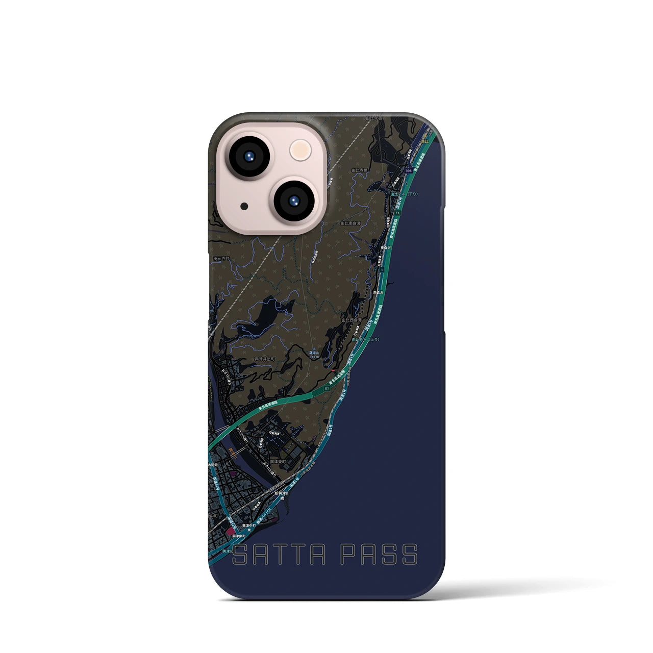 【薩埵峠(静岡県)】地図柄iPhoneケース(バックカバータイプ)