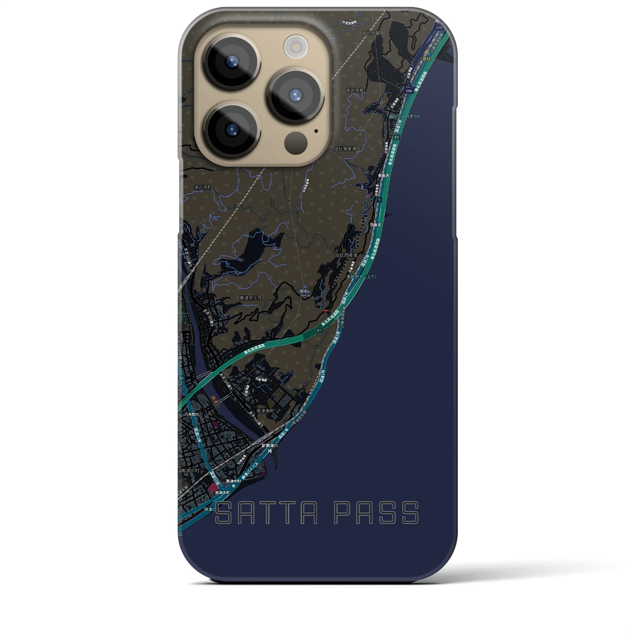 【薩埵峠(静岡県)】地図柄iPhoneケース(バックカバータイプ)