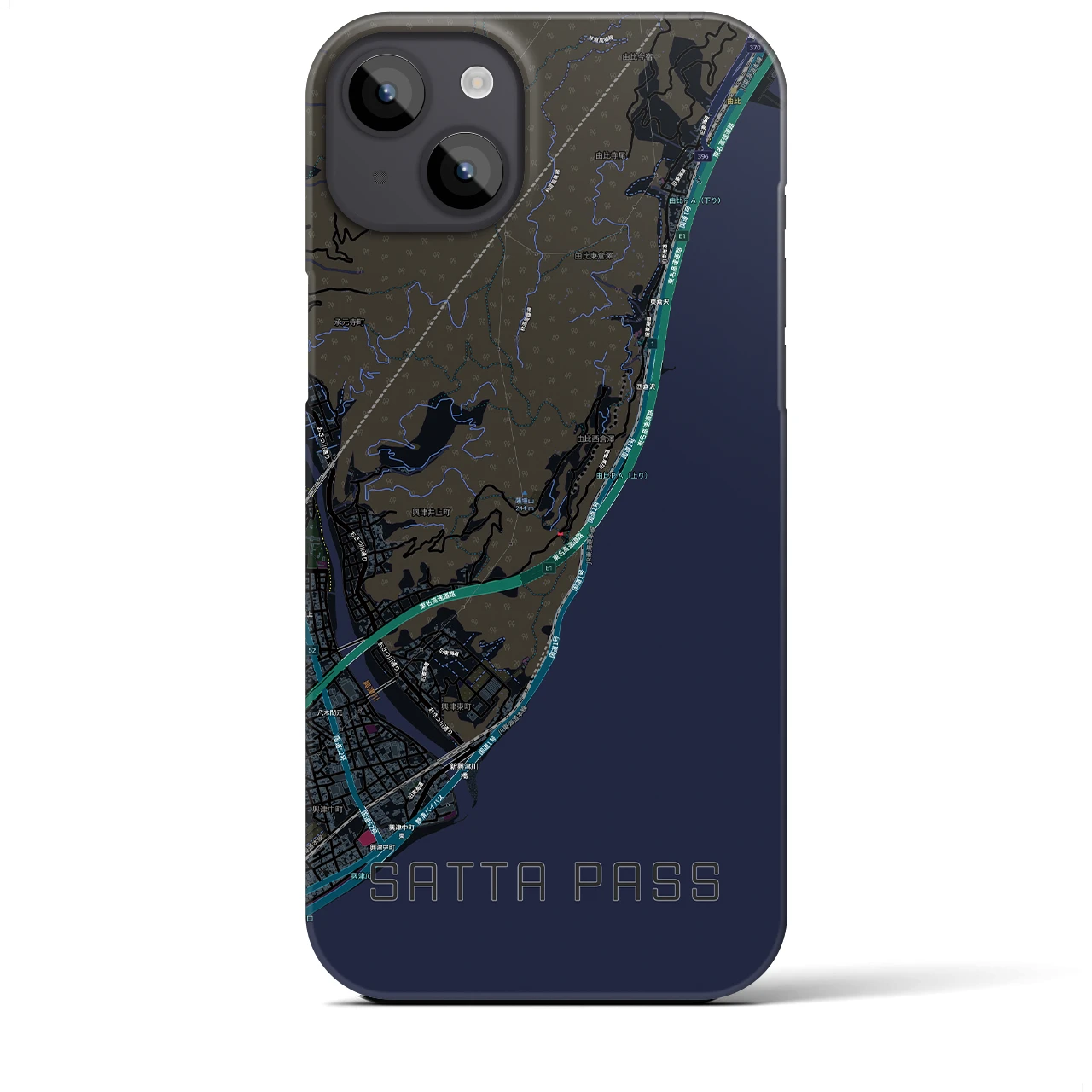 【薩埵峠(静岡県)】地図柄iPhoneケース(バックカバータイプ)