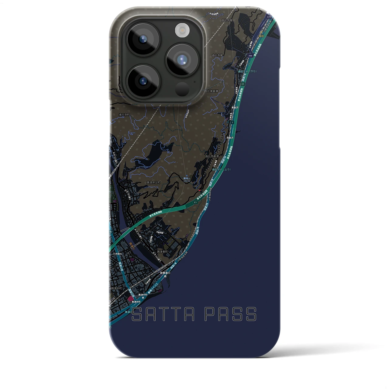 【薩埵峠(静岡県)】地図柄iPhoneケース(バックカバータイプ)