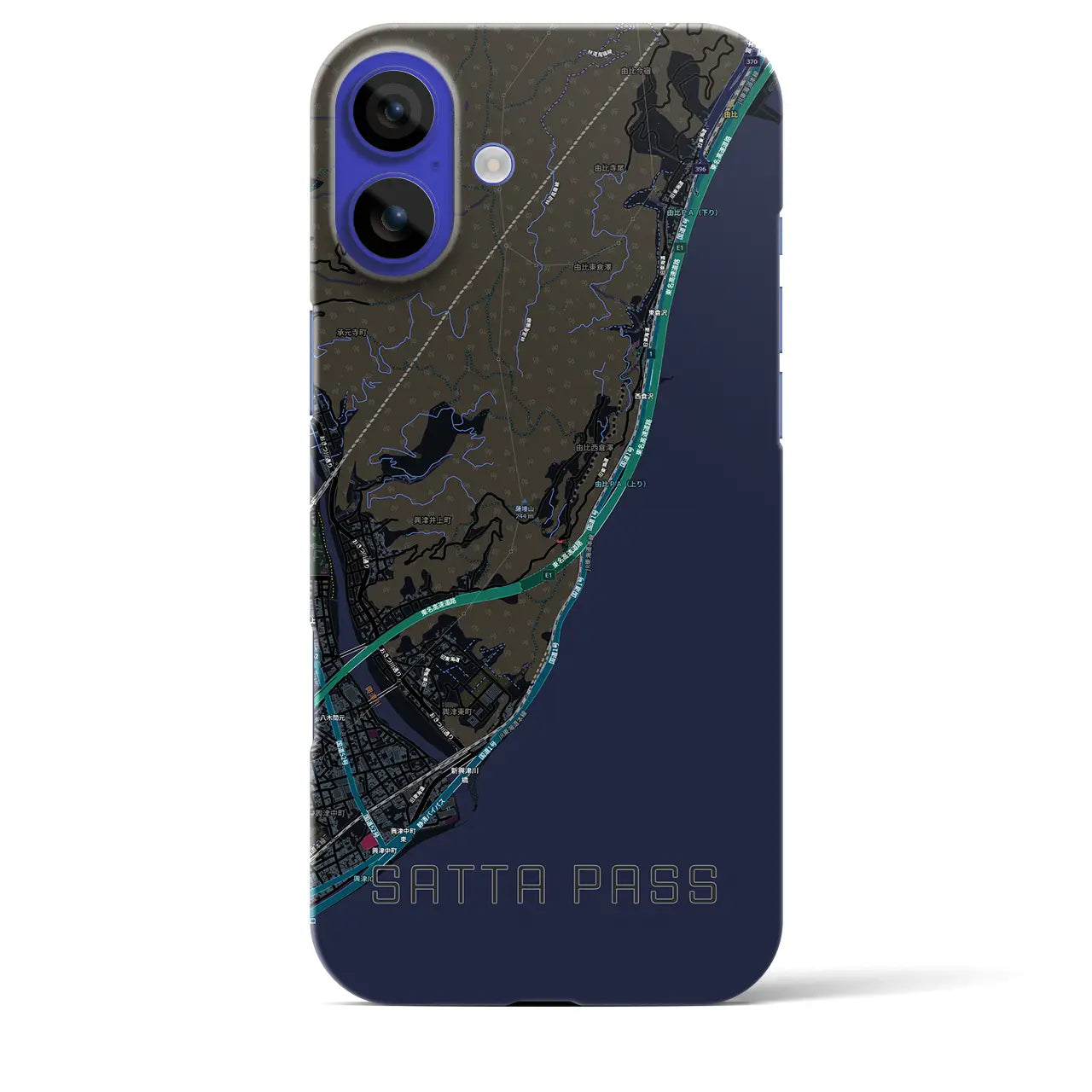 【薩埵峠(静岡県)】地図柄iPhoneケース(バックカバータイプ)