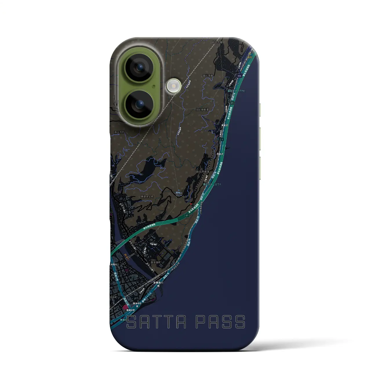 【薩埵峠(静岡県)】地図柄iPhoneケース(バックカバータイプ)