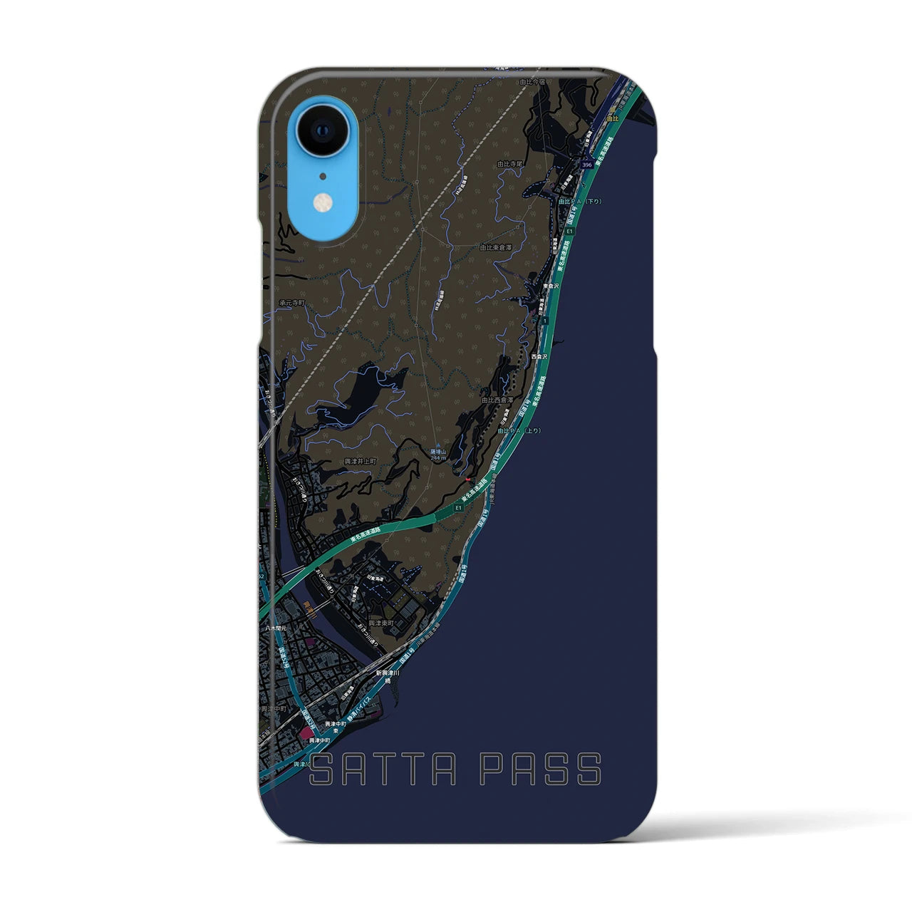 【薩埵峠(静岡県)】地図柄iPhoneケース(バックカバータイプ)