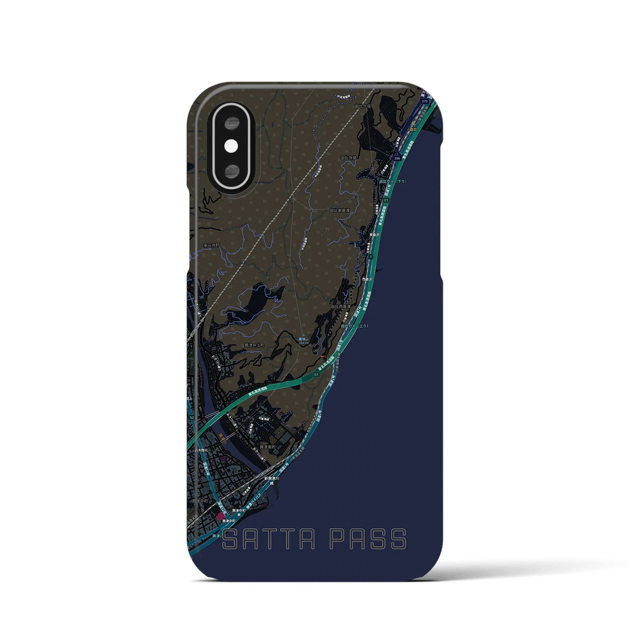 【薩埵峠(静岡県)】地図柄iPhoneケース(バックカバータイプ)