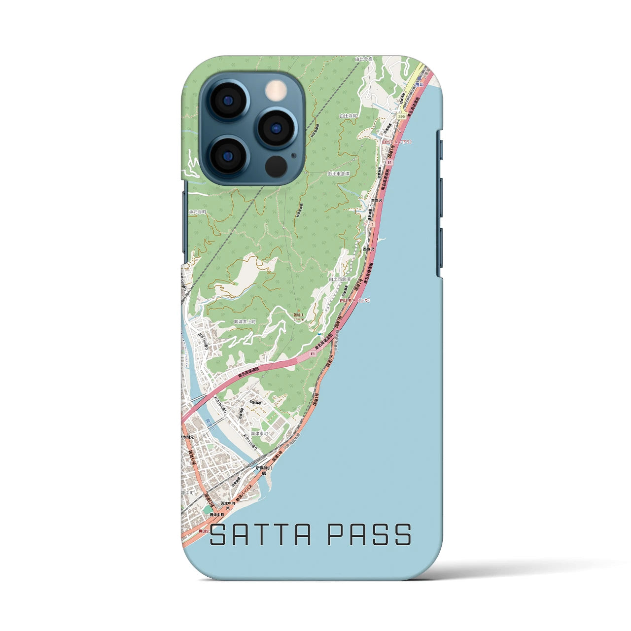 【薩埵峠(静岡県)】地図柄iPhoneケース(バックカバータイプ)