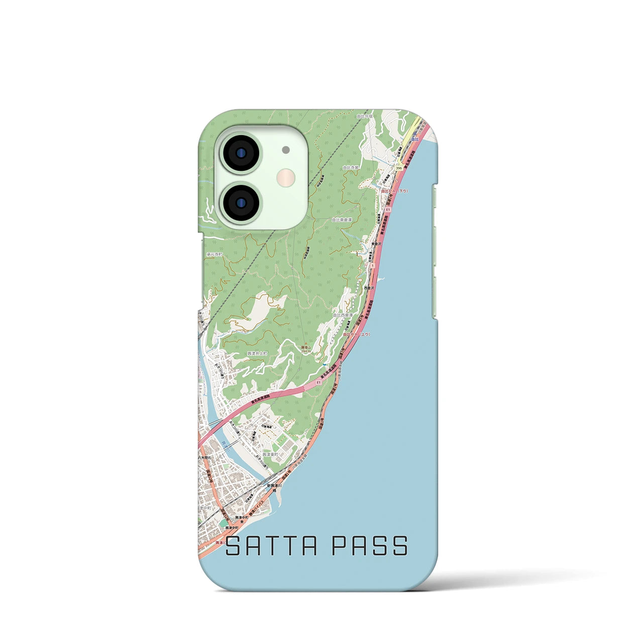 【薩埵峠(静岡県)】地図柄iPhoneケース(バックカバータイプ)