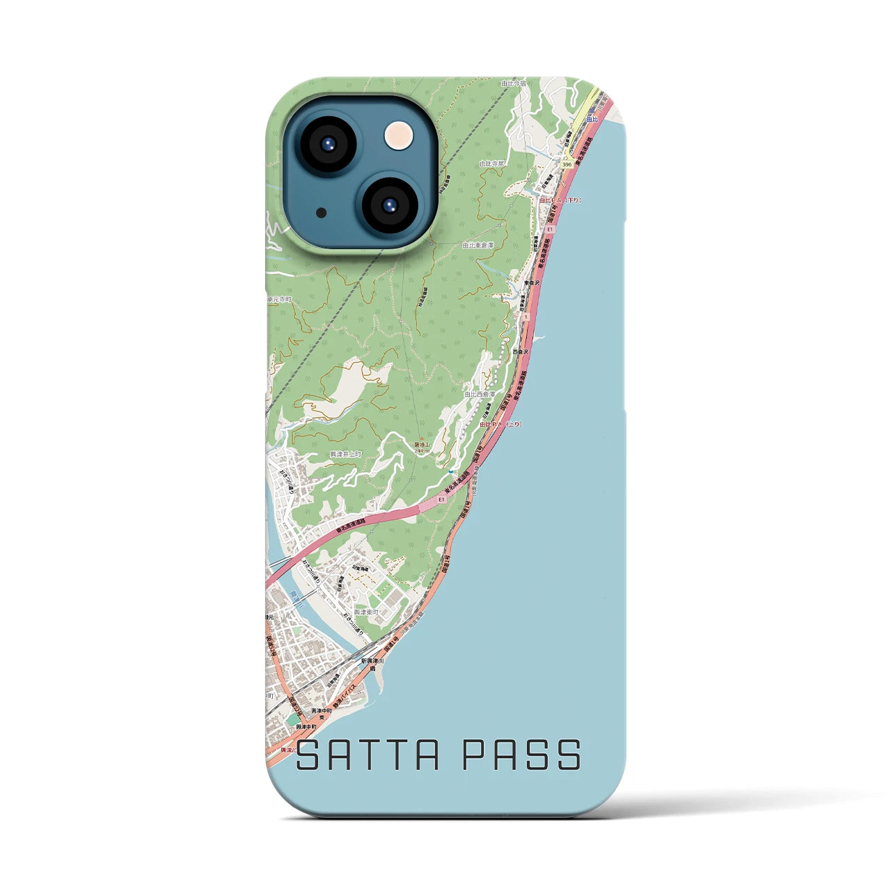 【薩埵峠(静岡県)】地図柄iPhoneケース(バックカバータイプ)