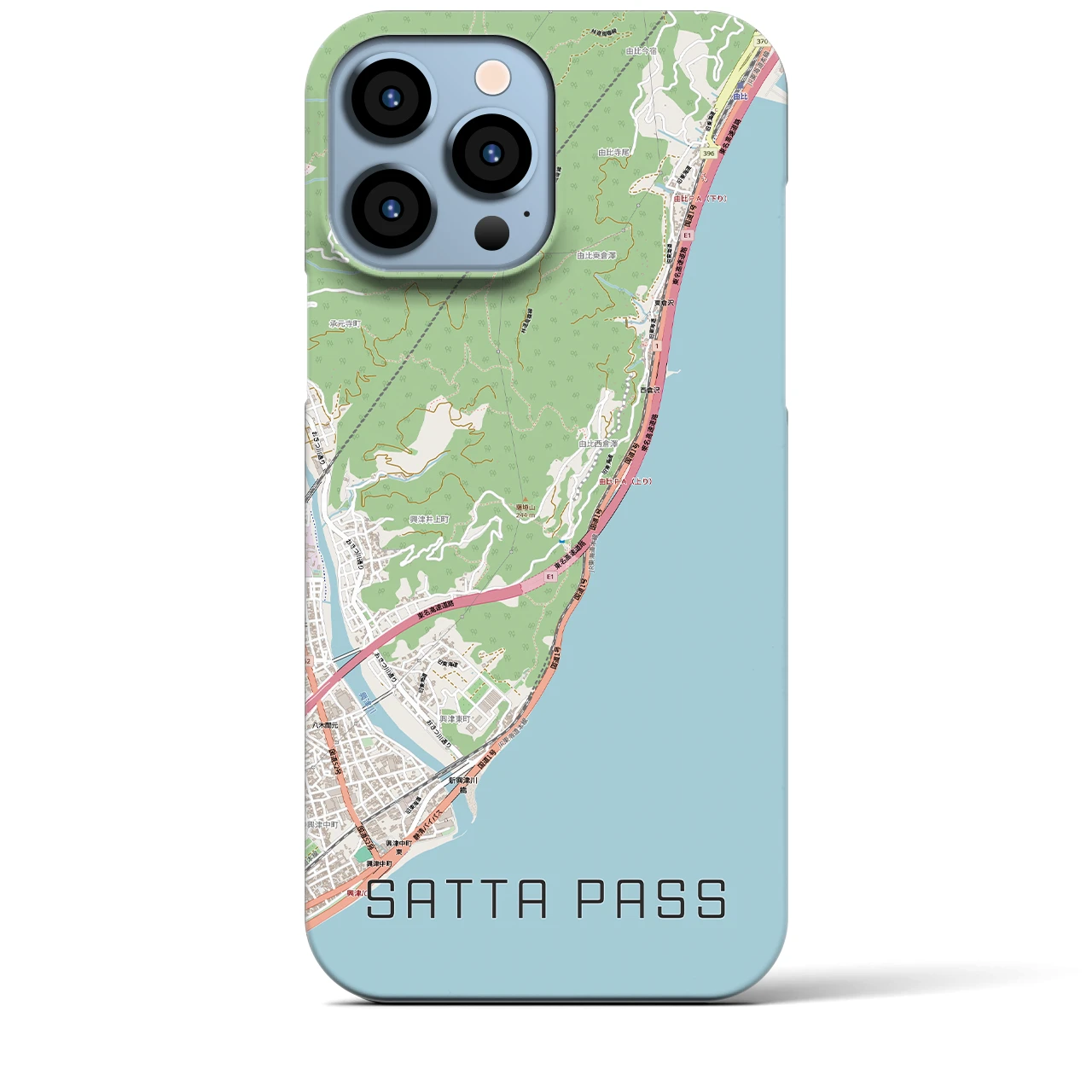 【薩埵峠(静岡県)】地図柄iPhoneケース(バックカバータイプ)