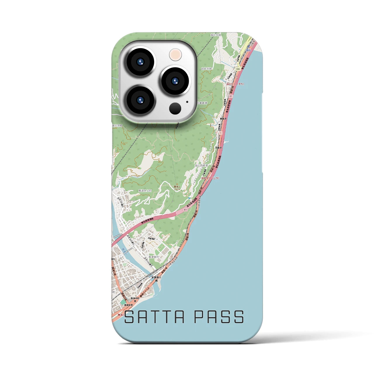 【薩埵峠(静岡県)】地図柄iPhoneケース(バックカバータイプ)