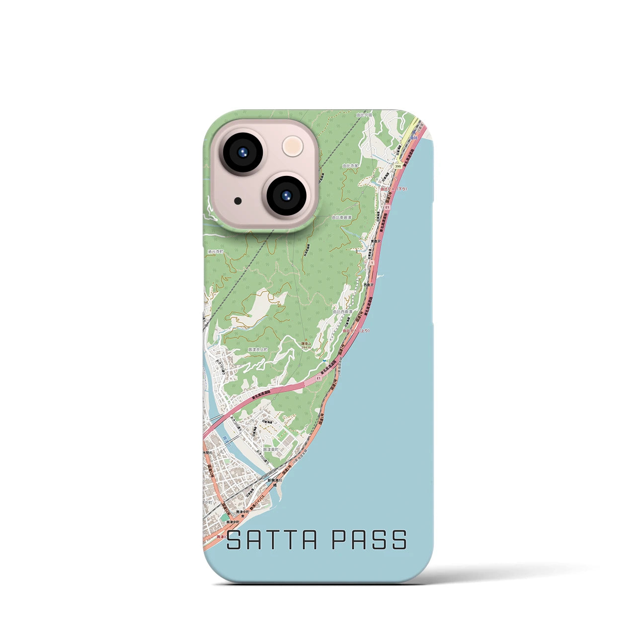 【薩埵峠(静岡県)】地図柄iPhoneケース(バックカバータイプ)