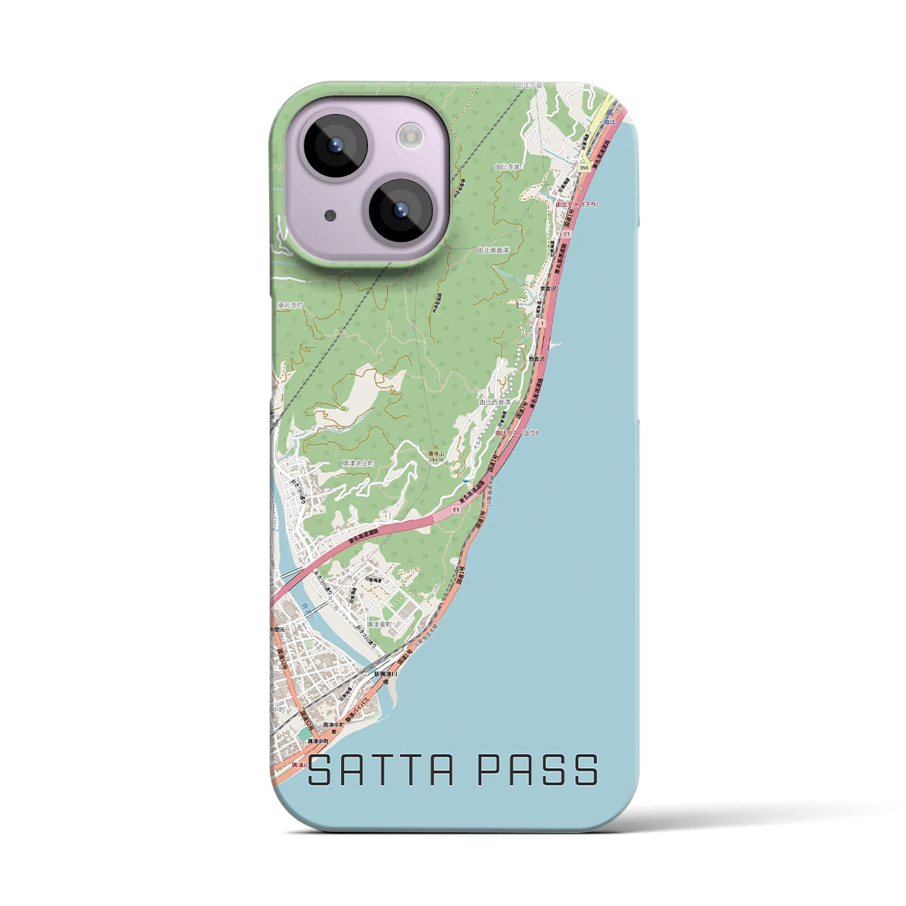 【薩埵峠(静岡県)】地図柄iPhoneケース(バックカバータイプ)