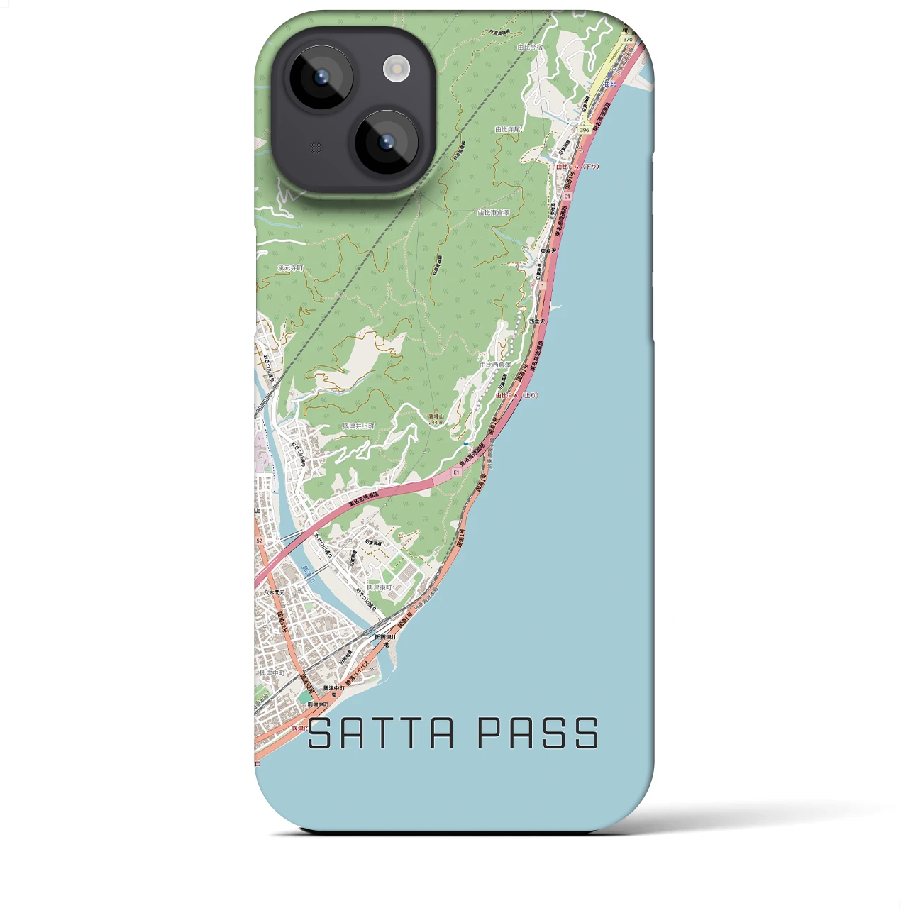 【薩埵峠(静岡県)】地図柄iPhoneケース(バックカバータイプ)