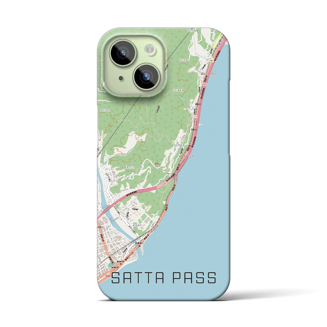 【薩埵峠(静岡県)】地図柄iPhoneケース(バックカバータイプ)
