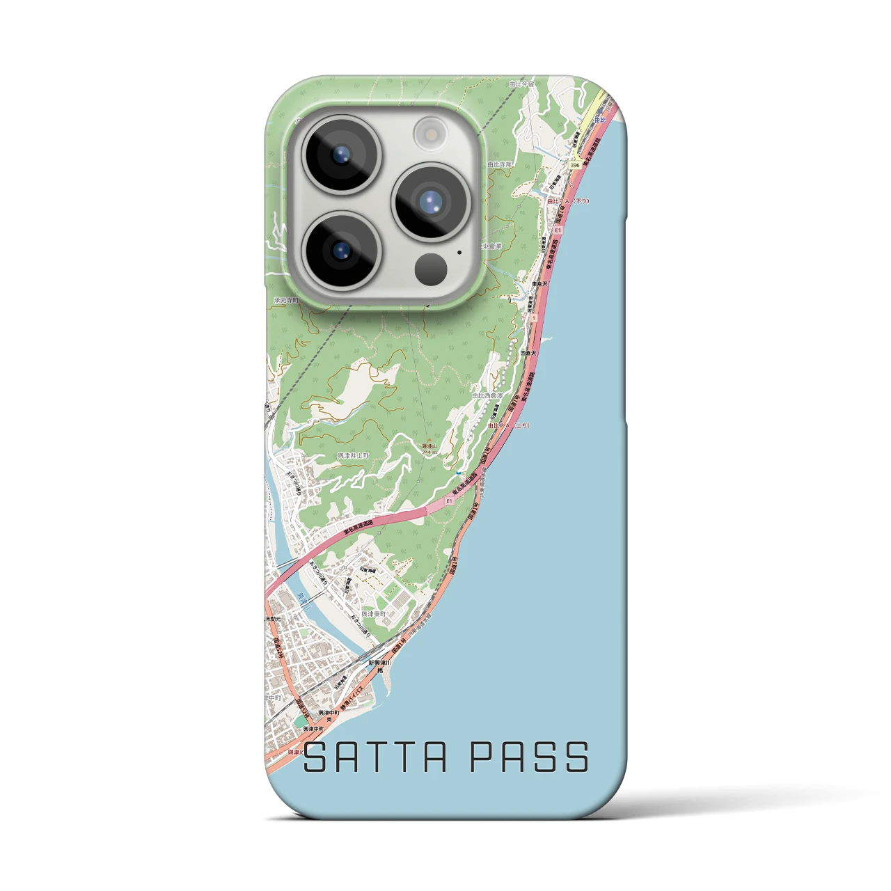 【薩埵峠(静岡県)】地図柄iPhoneケース(バックカバータイプ)