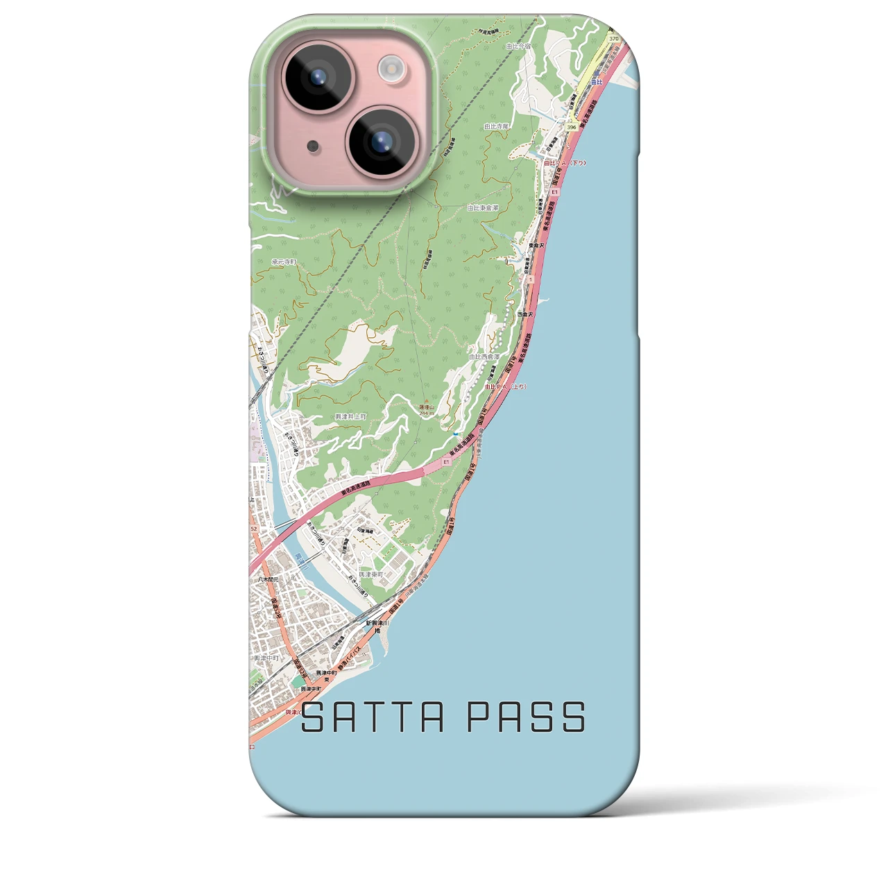 【薩埵峠(静岡県)】地図柄iPhoneケース(バックカバータイプ)