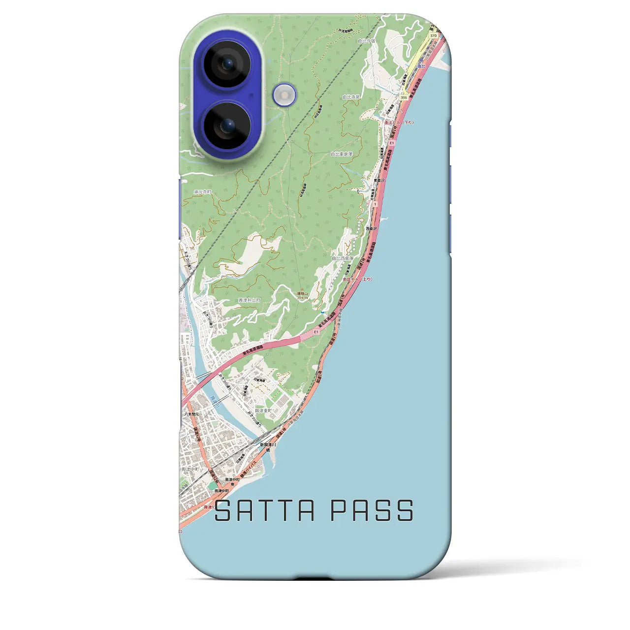 【薩埵峠(静岡県)】地図柄iPhoneケース(バックカバータイプ)