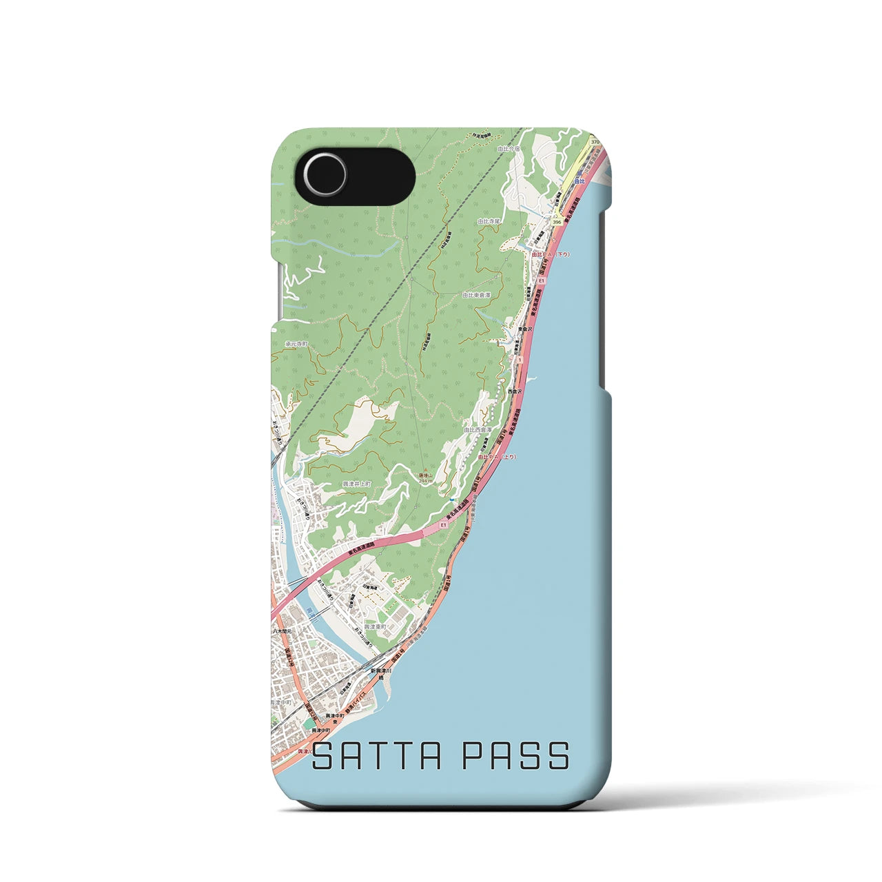 【薩埵峠(静岡県)】地図柄iPhoneケース(バックカバータイプ)