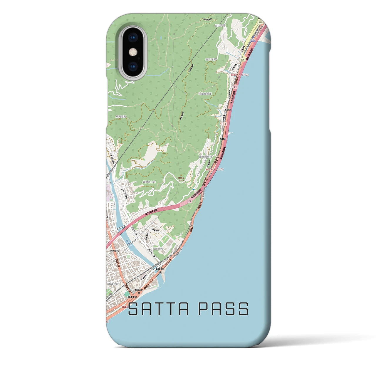 【薩埵峠(静岡県)】地図柄iPhoneケース(バックカバータイプ)