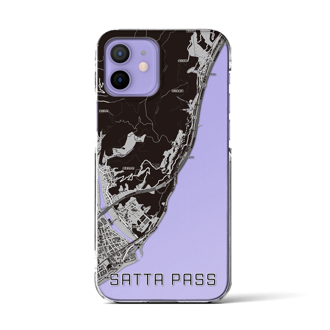 【薩埵峠(静岡県)】地図柄iPhoneケース(クリアタイプ)