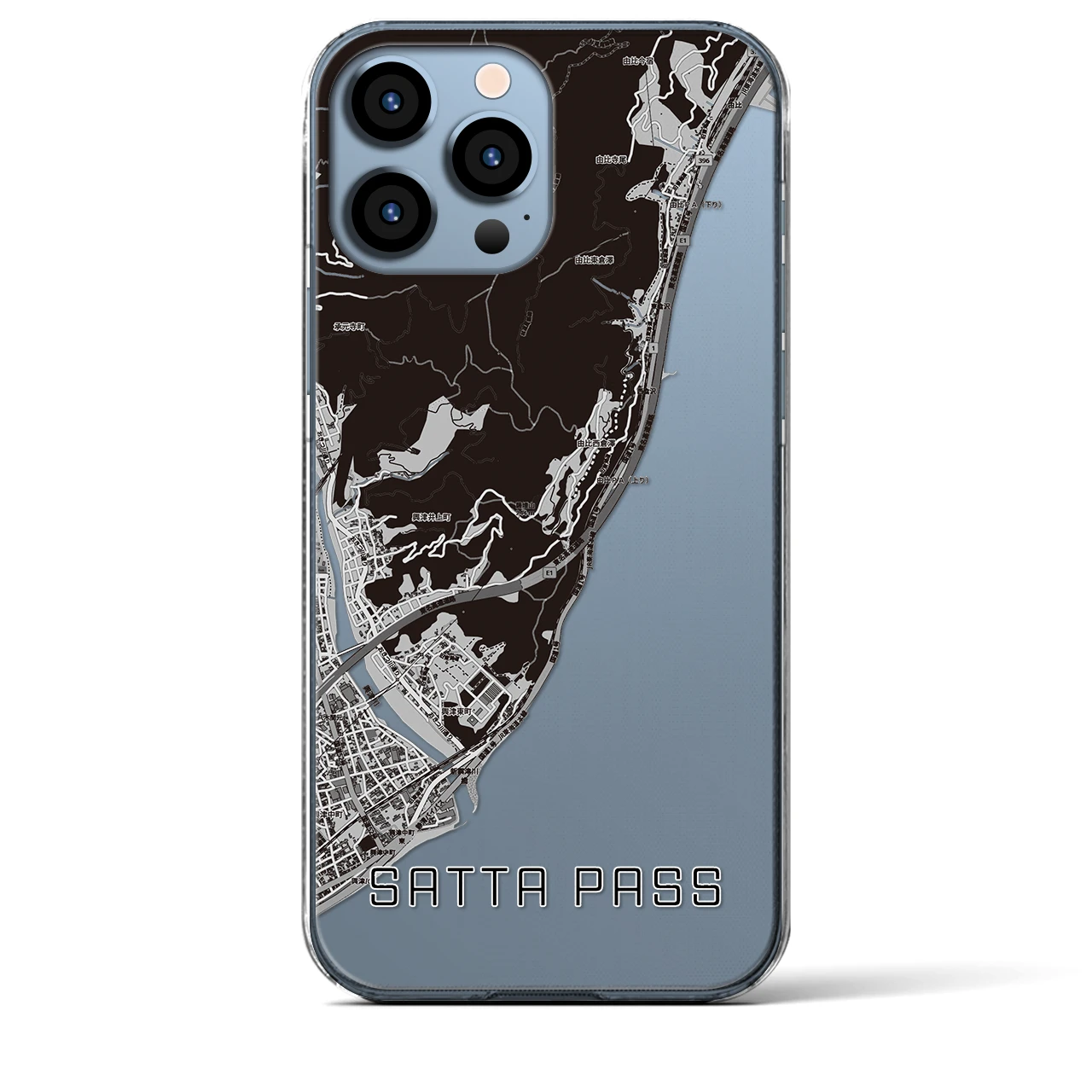 【薩埵峠(静岡県)】地図柄iPhoneケース(クリアタイプ)