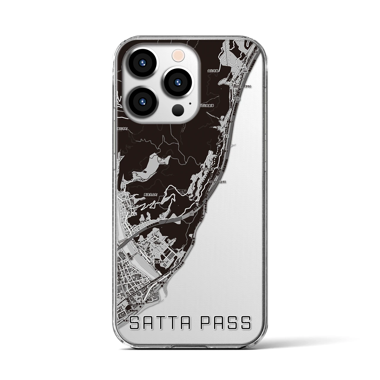 【薩埵峠(静岡県)】地図柄iPhoneケース(クリアタイプ)