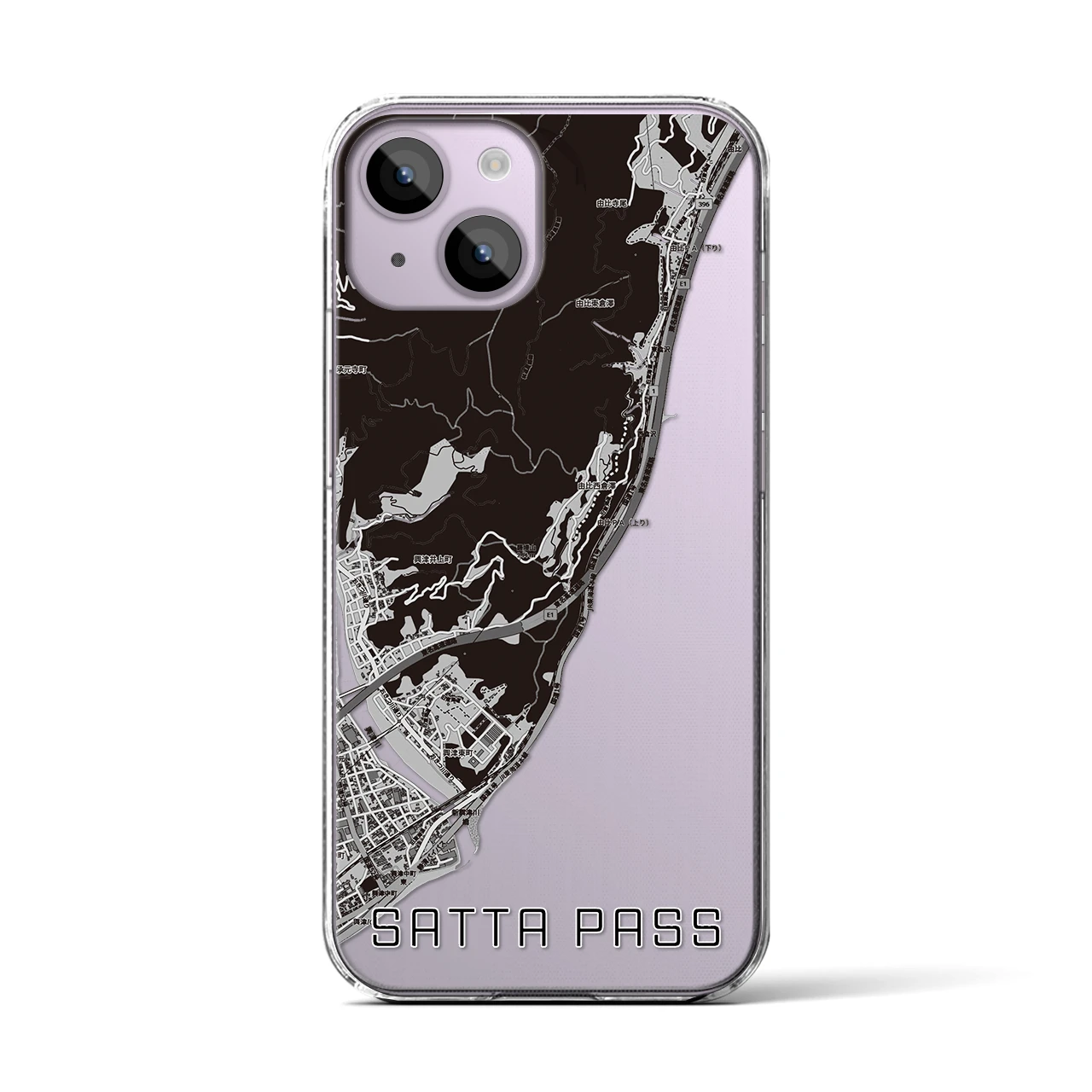 【薩埵峠(静岡県)】地図柄iPhoneケース(クリアタイプ)