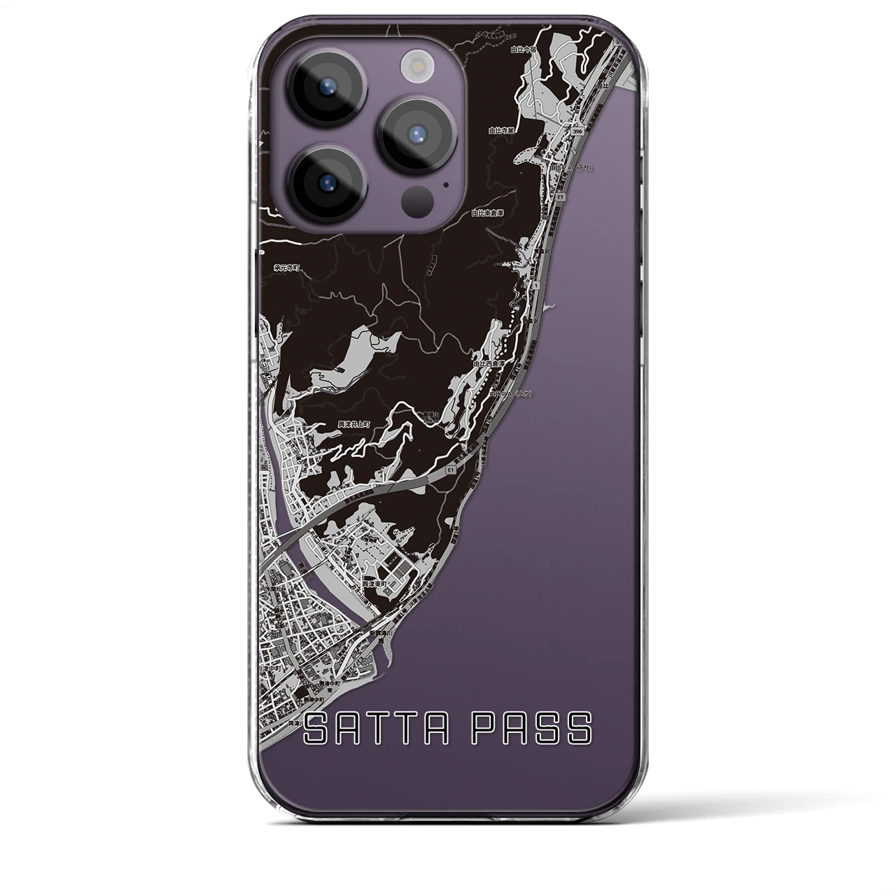 【薩埵峠(静岡県)】地図柄iPhoneケース(クリアタイプ)