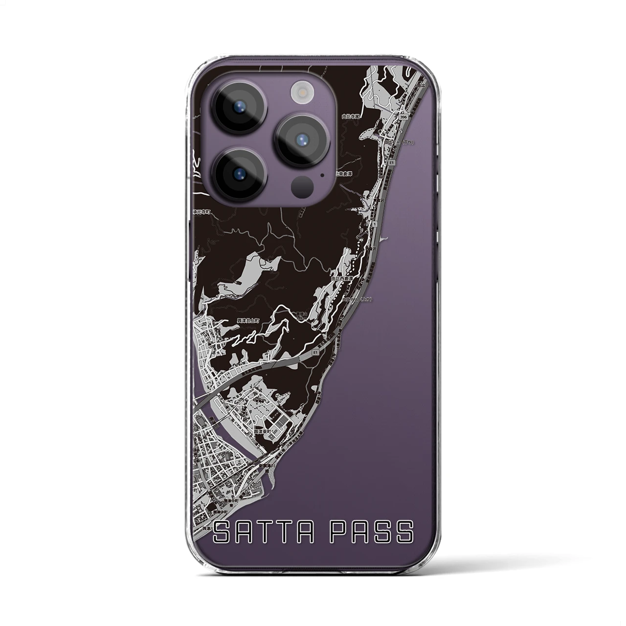 【薩埵峠(静岡県)】地図柄iPhoneケース(クリアタイプ)