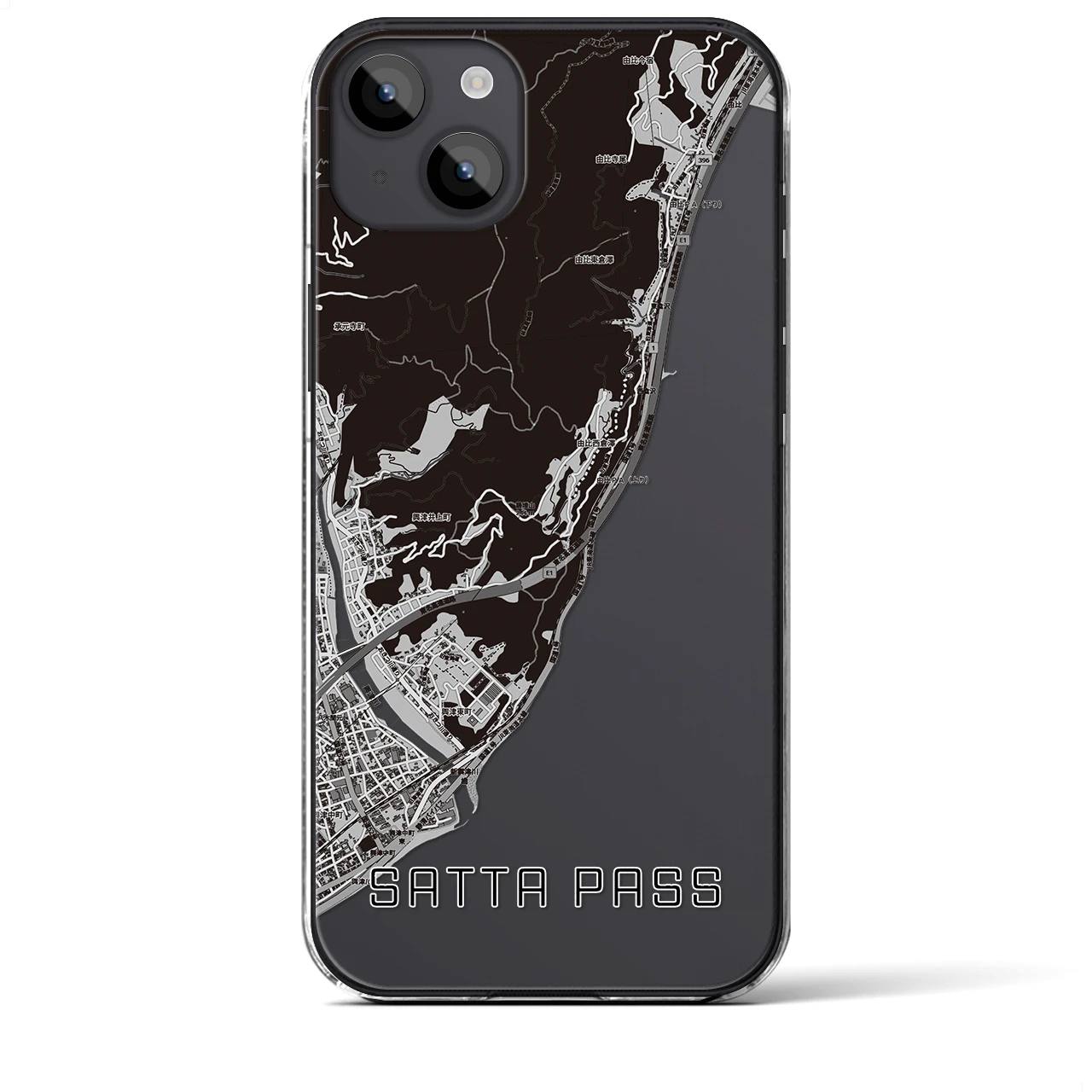 【薩埵峠(静岡県)】地図柄iPhoneケース(クリアタイプ)